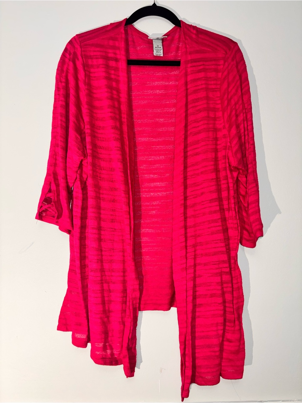 Catherines Open-Front Cardigan in Hot Pink